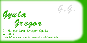 gyula gregor business card